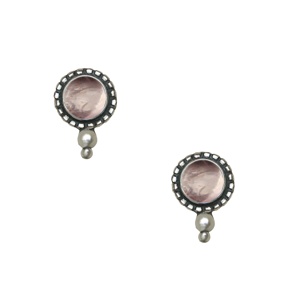 Sterling Silver Rose QuartzPost Stud Earrings